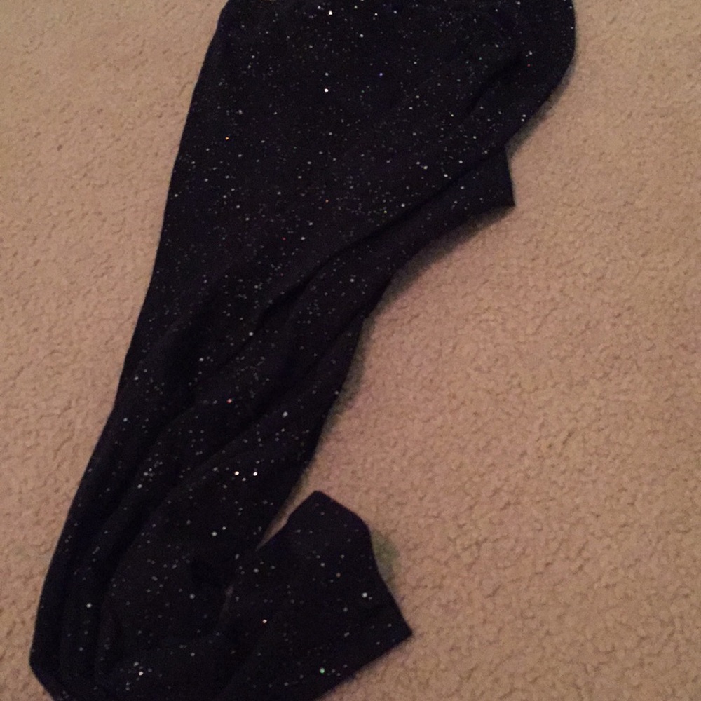 Black holographic sparkle leggings